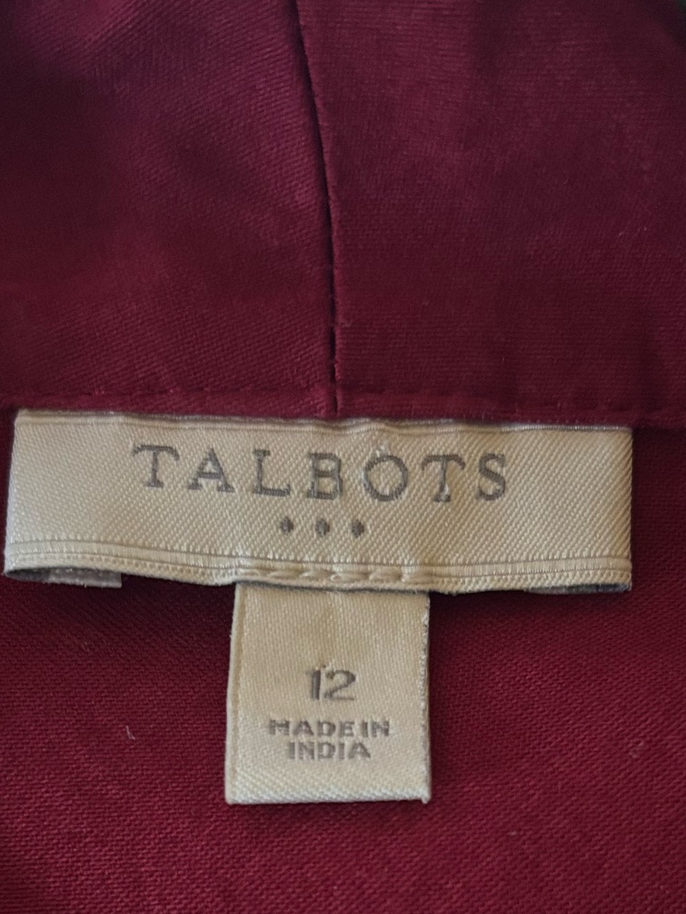 Talbots Red Button Down Blouse with Silver Buttons - Picture 2 of 7